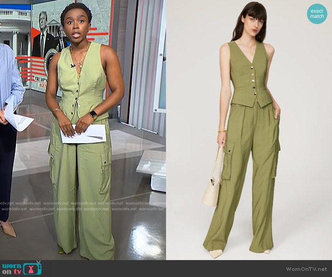Ramy Brook Cosette Vest worn by Zinhle Essamuah on NBC News Daily