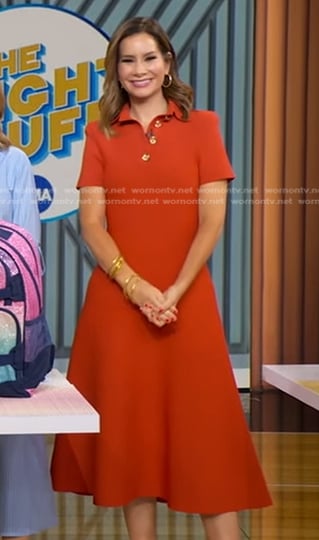 Rebecca’s orange polo dress on Good Morning America