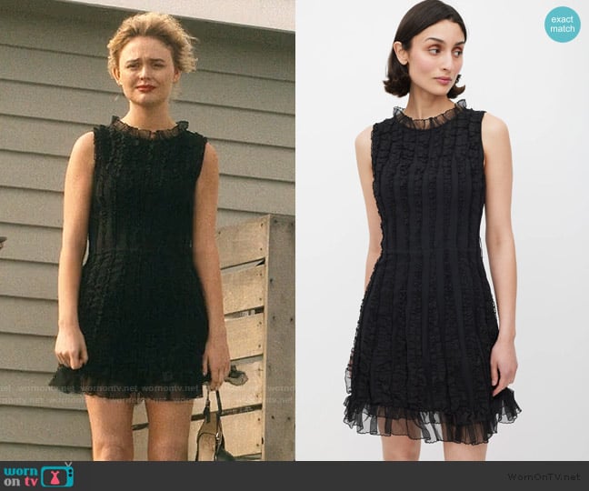 WornOnTV: Cadence's black sheer ruffle mini dress on We Were Liars | Emily Alyn Lind | Clothes and Wardrobe from TV WornOnTV: Cadence's black sheer ruffle mini dress on We Were Liars | Emily Alyn Lind | Clothes and Wardrobe from TV