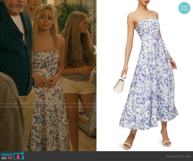 Reformation Monette Linen Maxi Dress in Larkspur worn by Cadence Sinclair Eastman (Emily Alyn Lind) on We Were Liars