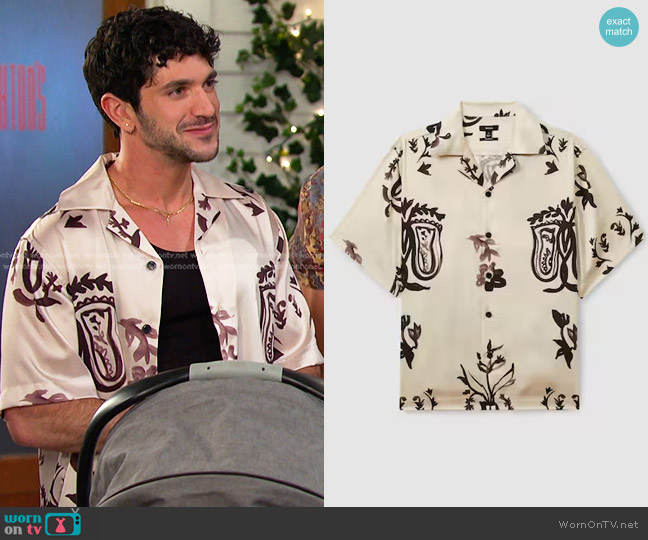 Reiss Babylon Printed Camp Shirt worn by Javi Hernandez (Al Calderon) on Days of our Lives