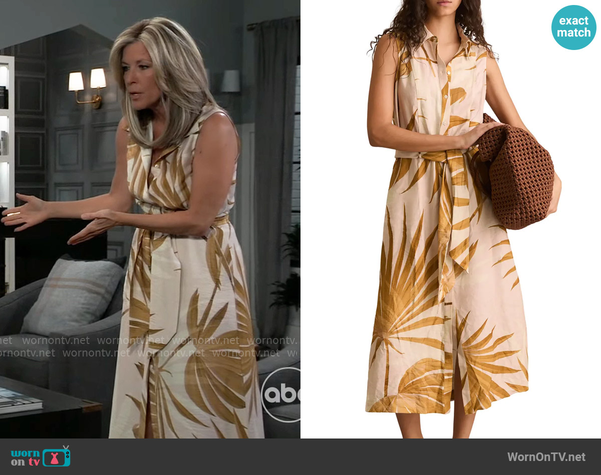 Reiss Morgan Dress in Neutral worn by Carly Spencer (Laura Wright) on General Hospital