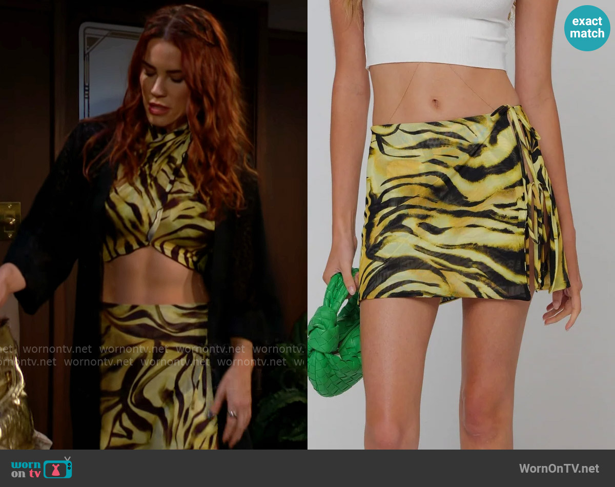 Resa Ollie Skirt in Lioness worn by Sally Spectra (Courtney Hope) on The Young and the Restless