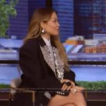 Rita Ora’s black embellished blazer and skirt on Live with Kelly and Mark