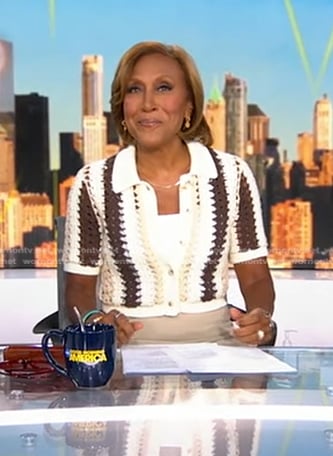 Robin’s crochet short sleeve cardigan on Good Morning America