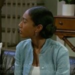 Samantha’s floral denim jacket on Beyond the Gates