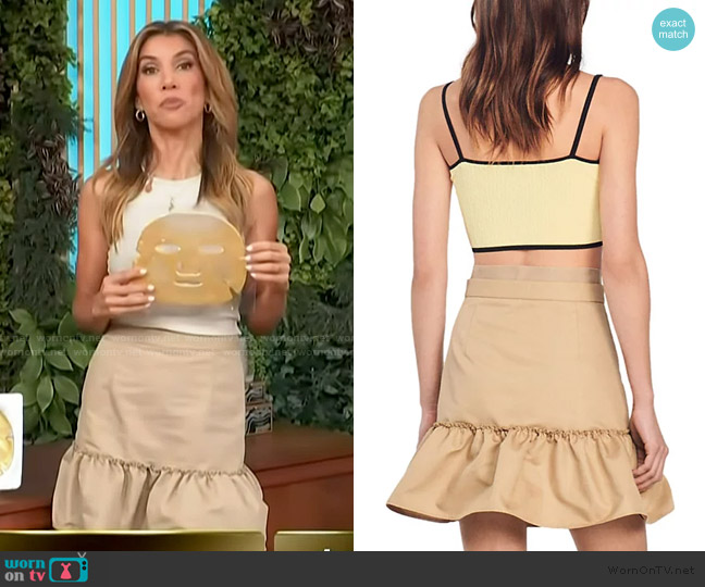 Sandro Alicante Ruffled Hem Skirt worn by Adrianna Costa on Access Hollywood