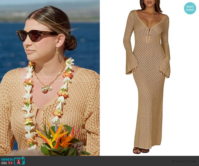 Saodimallsu Crochet Knit Coverup worn by Janet Caperna on The Valley