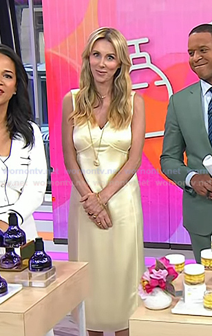 Sarah Eggenberger’s yellow satin dress on Today
