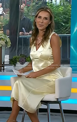Sarah Eggenberger’s yellow satin dress on Today