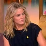 Sara’s navy knit top on The View