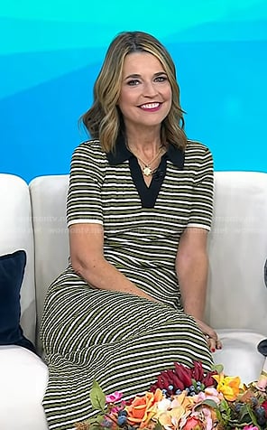 Savannah’s green striped polo dress on Today