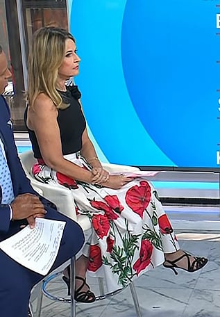 Savannah’s suede strappy sandals on Today