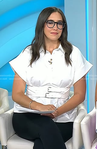 Ssvannah’s whtie buckle waist shirt on Today