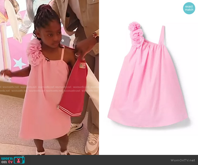 Serena Williams x Janie and Jack Love Pink Matching Dress worn by Kaavia James Union Wade on Today
