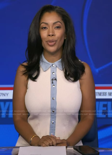Shirleen’s denim trim dress on Good Morning America