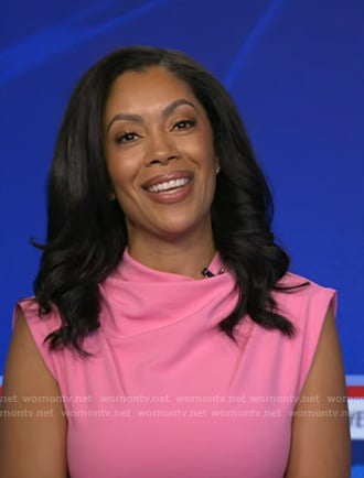 Shirleen’s pink ruched dress on Good Morning America