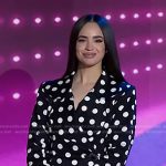 Sofia Carson’s black polka dot blazer and skirt on Today