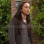 Sophia’s black oversized plaid shirt on Days of our Lives