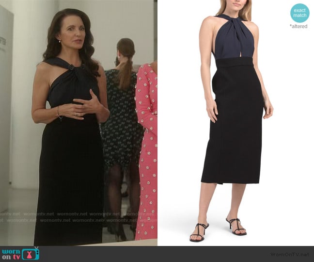 St. John Silk Blend Heavy Georgette Dress worn by Charlotte York (Kristin Davis) on And Just Like That