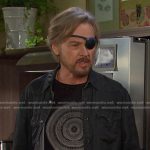 Steve’s print tee and black western shirt on Days of our Lives