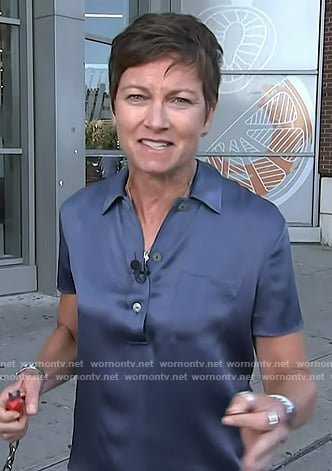 Stephanie’s blue satin polo on Today