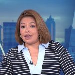 Gilma Avalos’s navy stripe dress on Today