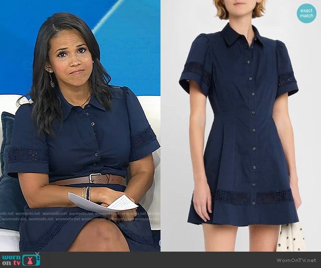 Tanya Taylor Corinne Dress in Midnight worn by Laura Jarrett on Today