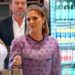 Stephanie’s purple logo print mini dress on The Real Housewives of Miami