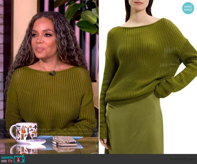 Theory Open-Knit Cotton Sweater worn by Sunny Hostin on The View
