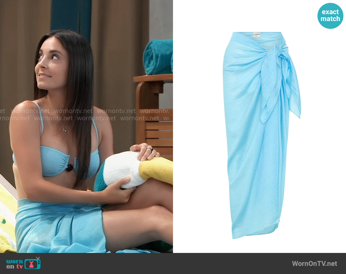 TJ Swim Penelope Sarong in Malibu worn by Molly Lansing-Davis (Kristen Vaganos) on General Hospital