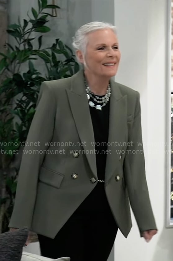 Tracy’s olive green blazer on General Hospital