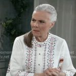 Tracy’s white printed oversized blouse on General Hospital