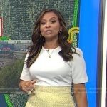 Adelle’s white and yellow mixed media dress on Today