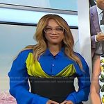 Tyra Banks’s blue and yellow shirt on Today