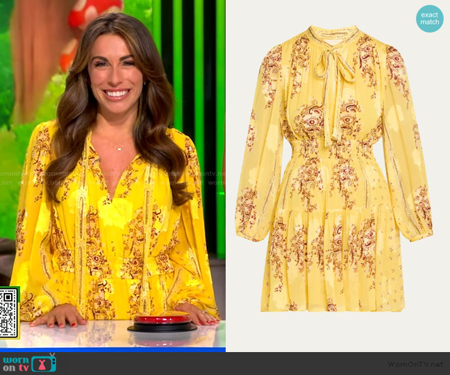Ulla Johnson Maris Necktie Long-Sleeve Mini Dress worn by Alyssa Farah Griffin on The View