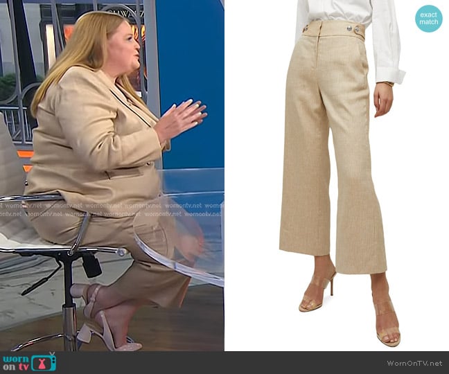 Veronica Beard Aubrie Pants in Khaki Melange worn by Misty Marris on Today