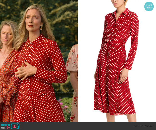 Veronica Beard Lex Dot Print Midi Dress worn by Penelope Sinclair (Caitlin Fitzgerald) on We Were Liars