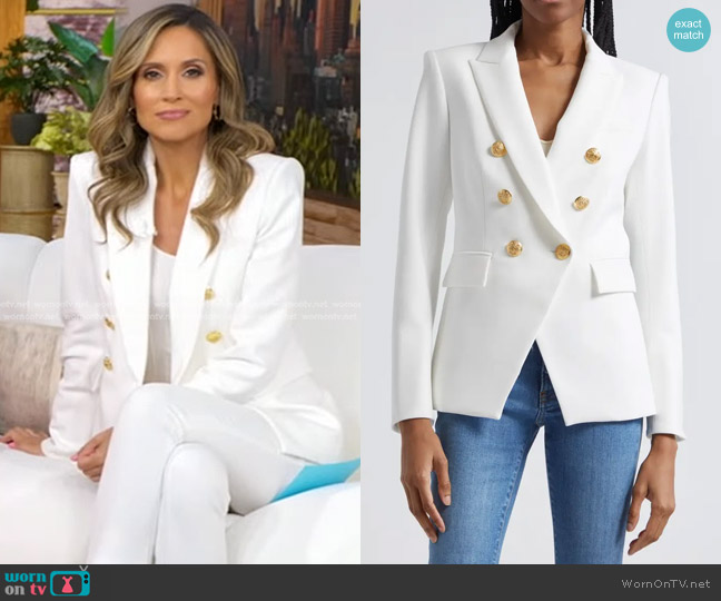 Veronica Beard Miller Dickey Jacket in Off White/ Gold worn by Rhiannon Ally on Good Morning America