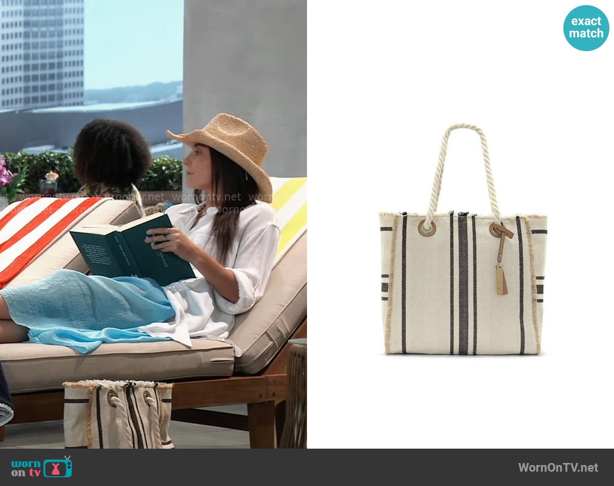 Vince Camuto Ulla Striped Tote worn by Molly Lansing-Davis (Kristen Vaganos) on General Hospital