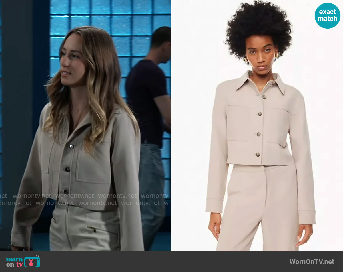 Wilfred Little Cropped Jacket in Cairo worn by Josslyn Jacks (Eden McCoy) on General Hospital