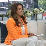 Yasmin’s orange blazer and beige knotted heel sandals on Today