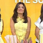 Adrianna’s yellow tie waist sleeveless shirtdress on Today
