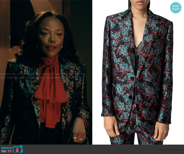 Zadig and Voltaire Vegy Jacquard Blazer worn by Alicia (Lynn Whitfield) on The Chi