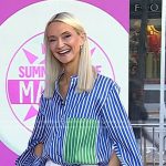 Zanna Roberts Rassi’s blue striped split sleeve shirt on Today