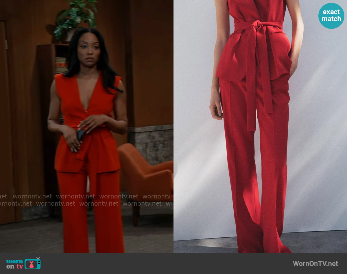 Zara Flared Pants worn by Jordan Ashford (Tanisha Mariko Harper) on General Hospital