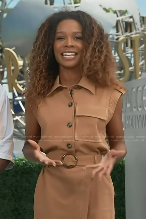 Zuri’s belted romper on Access Hollywood