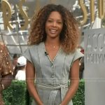 Zuri’s belted denim mini dress on Access Hollywood