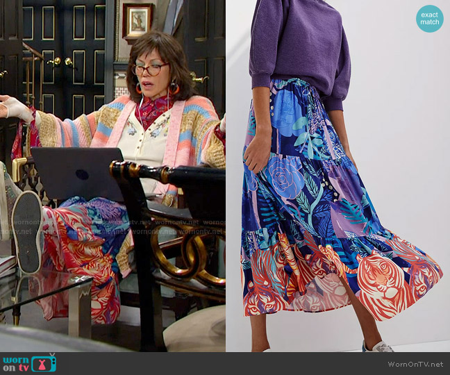 Cecilia Pettersson Bea Tiered Maxi Skirt worn by Susan Banks (Stacy Haiduk) on Days of our Lives
