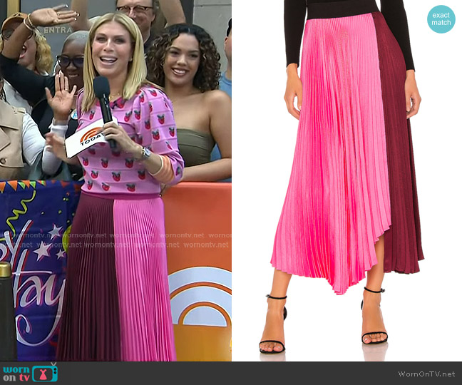 A.L.C. Grainger Asymmetrical Pleated Midi Skirt worn by Jill Martin on Today